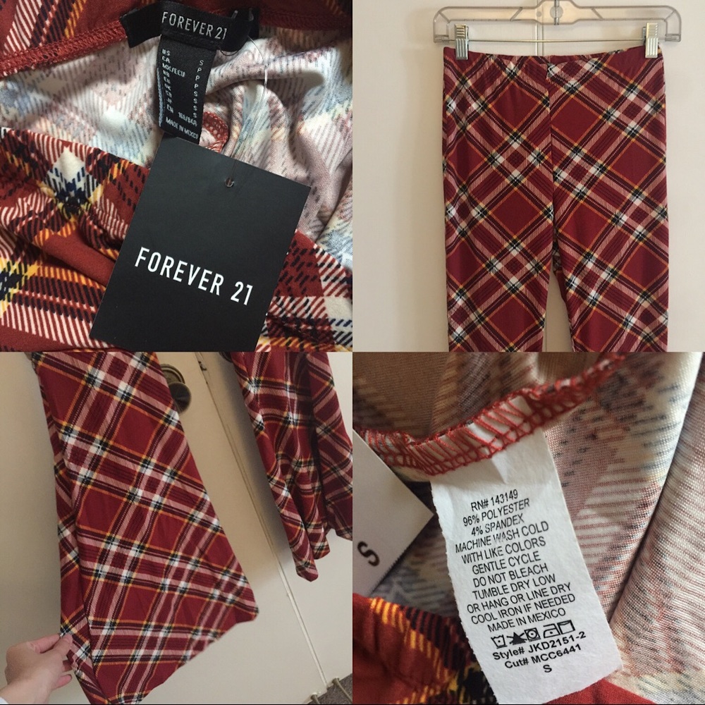 LAST ONE! NWT Forever 21 Plaid Flare Pants - Picture 8 of 8